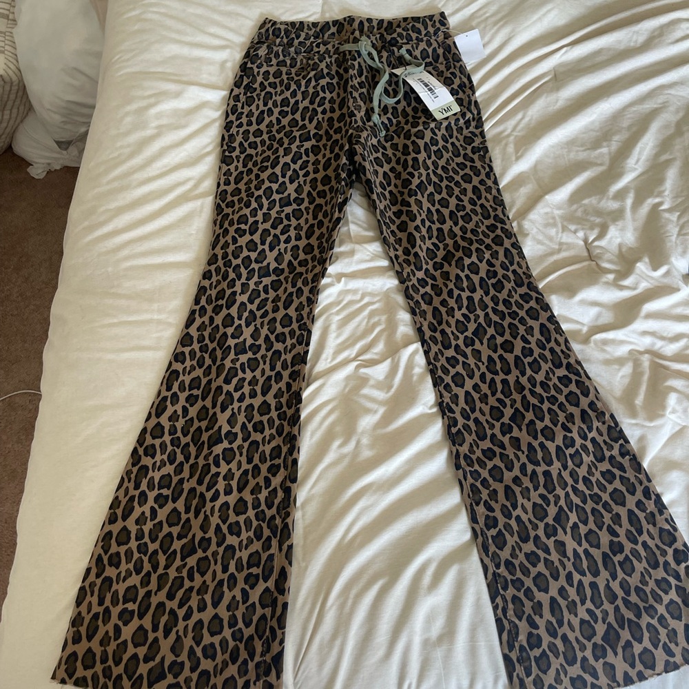 Leopard Print Flare Pants